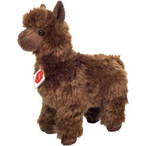 Hermann Teddy Knuffeldier Alpaca - zachte pluche stof - premium kwaliteit knuffels - bruin - 24 cm -