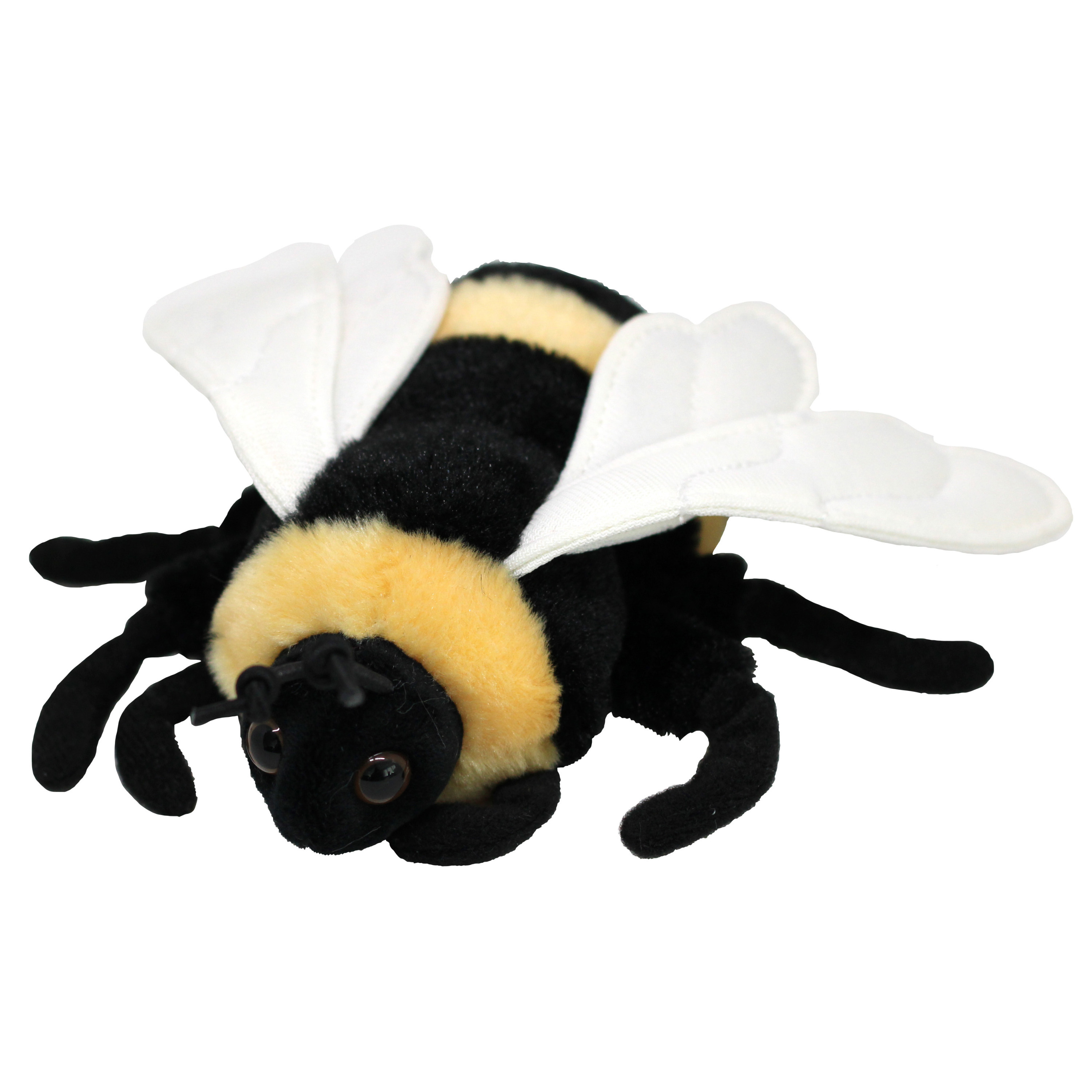 Knuffeldier Honingbij/bijen - zachte pluche stof - premium kwaliteit knuffels - geel/zwart - 15 cm -