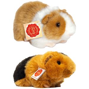 Hermann Teddy Knuffeldier Cavia set 2x stuks - zachte pluche - premium knuffels - multi kleuren - 20 cm -