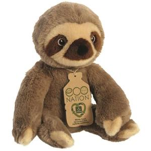 Aurora Pluche knuffeldier luiaard - bruin - 24 cm - jungle dieren thema -