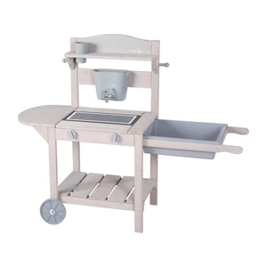 roba Mobiel Outdoor Modderkeuken & speelkeuken BBQ incl. accessoires grijs geglazuurd