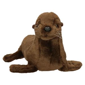 Knuffeldier Zeeleeuw - zachte pluche stof - bruin - 20 cm - dieren speelgoed -