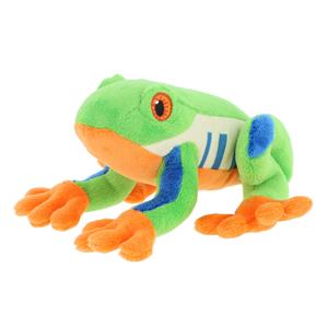 pluche Boomkikker knuffeldier - multi kleuren - zittend - 15 cm -