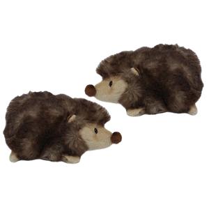 PIA Soft Toys Knuffeldier Egel - 2x - zachte pluche stof - bruin - kwaliteit knuffels - 15 cm -