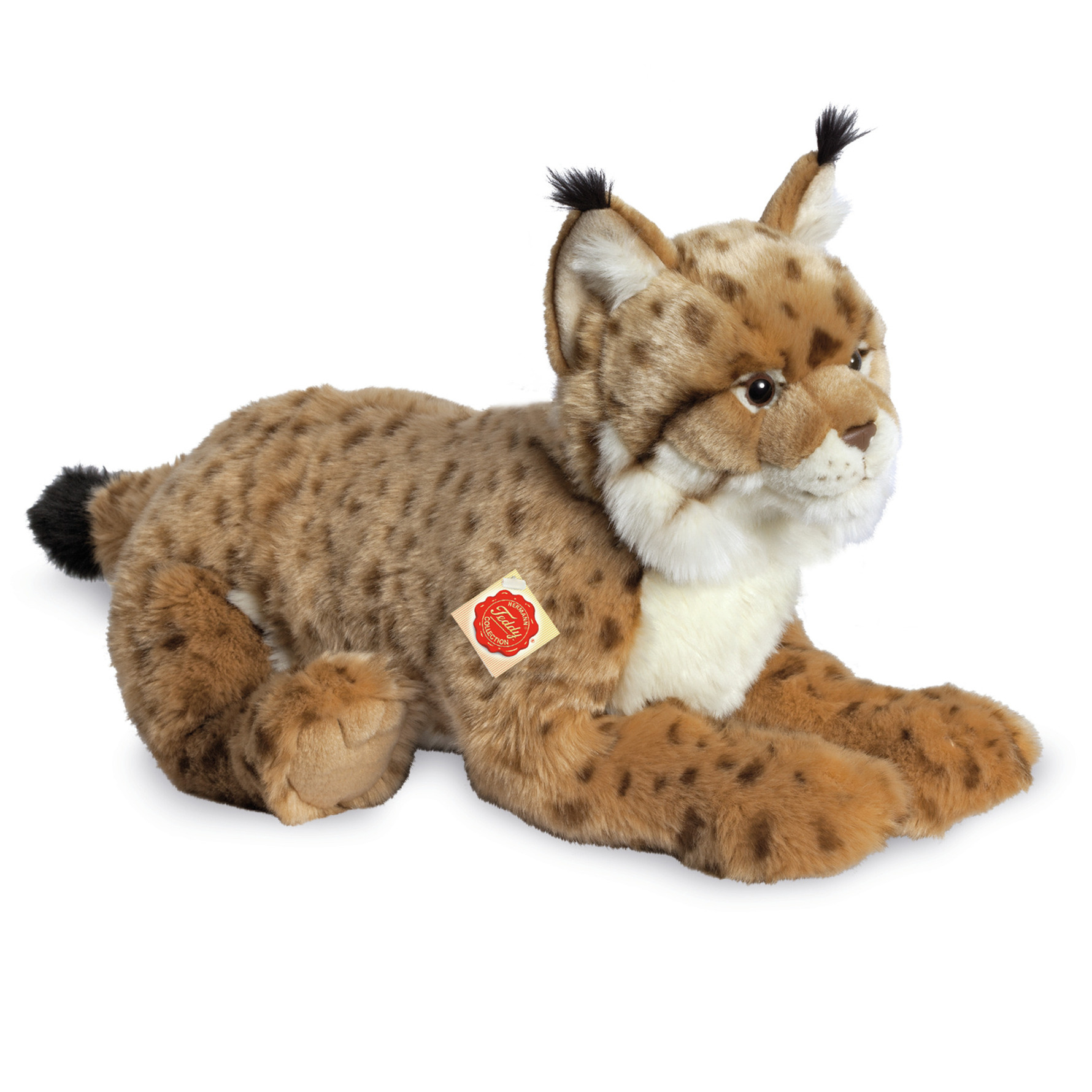 Hermann Teddy Knuffeldier Lynx - zachte pluche stof - premium kwaliteit knuffels - lichtbruin - 45 cm -