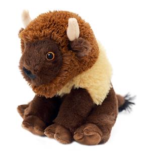 Nature Planet Knuffeldier Bizon/Buffel - zachte pluche stof - bruin - kwaliteit knuffels - 18 cm -