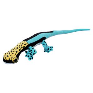 Nature Planet Knuffeldier Gekko Hagedis - zachte pluche stof - premium kwaliteit knuffels - blauw/geel - 62 cm -