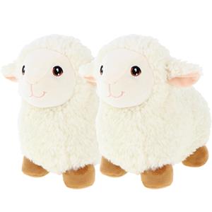 Keel Toys pluche schaap/lammetje knuffeldier - 2x - wit - lopend - 18 cm -