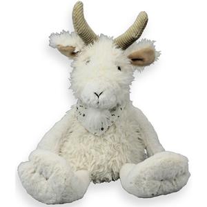 pluche geit knuffeldier - wit - zittend - 23 cm -