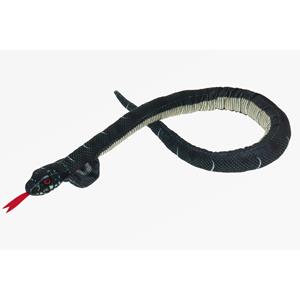 Knuffeldier Cobra slang - zachte pluche stof - premium kwaliteit knuffels - zwart - 100 cm -