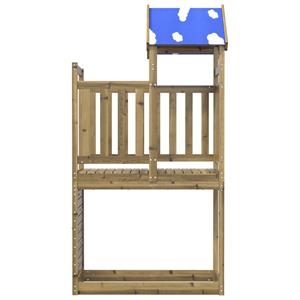 vidaXL Speeltoren met rotswand 110,5x52,5x215 cm geïmpregneerd hout