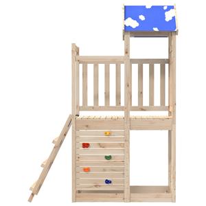 vidaXL Speeltoren met rotswand 110,5x52,5x215 cm massief grenenhout