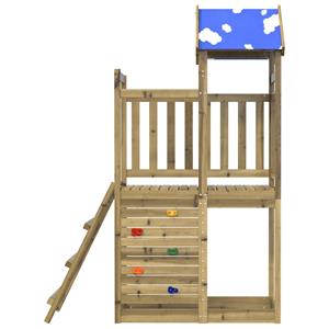 vidaXL Speeltoren met rotswand 110,5x52,5x215 cm geïmpregneerd hout