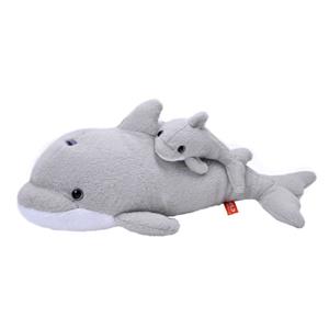 Wild Republic Pluche grijze dolfijn met baby knuffel cm speelgoed -