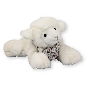 Inware pluche lammetje/schaap knuffeldier - wit - liggend - 22 cm -