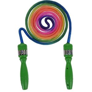 Merkloos Springtouw felle kleuren groen handvat 210 cm -