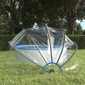 vidaxl Zwembadoverkapping rond 406x203 cm PVC