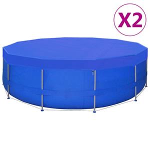 VidaXL Zwembadhoezen 2 st rond 90 g/m² 460 cm PE