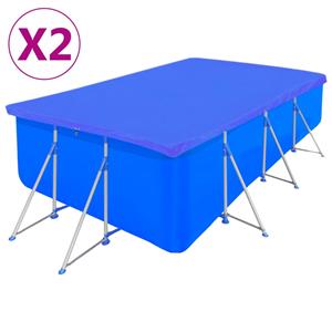VidaXL Zwembadhoezen 2 st rechthoekig 90 g/m² 394x207 cm PE