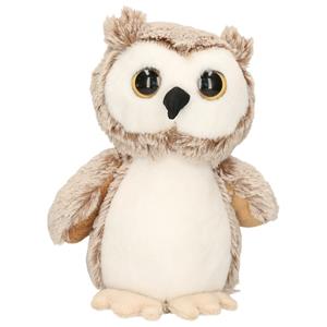 Merkloos Uil vogel bruin knuffel van zachte pluche - 17 cm zittend -