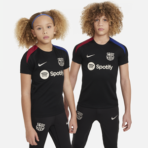FC Barcelona Strike  Dri-FIT knit voetbaltop met korte mouwen voor kids - Zwart