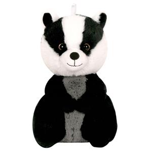 Knuffeldier Das - zachte pluche stof - dieren knuffels - zwart/grijs - 24 cm -