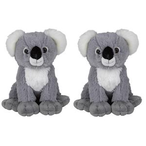 Nature Planet Multipak van 2x stuks pluche knuffels koala van 19 cm -