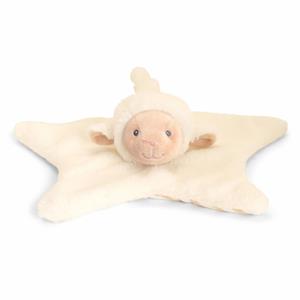 Pluche knuffeldoekje/tutteldoekje - schaap/lammetje - 32 cm - zachte baby/peuter knuffels -