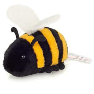 Knuffeldier Honingbij - zachte pluche stof - premium kwaliteit knuffels - geel/zwart - 11 cm -