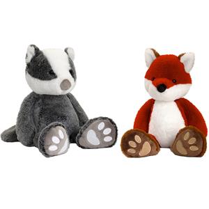 Pluche knuffels combi-set dieren vos en das 25 cm -
