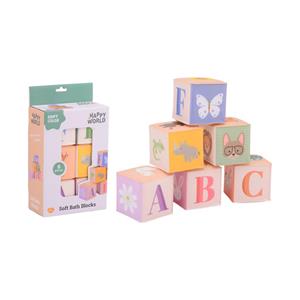 John Toy Happy World 6 Bad Blokken In Zachte Kleuren