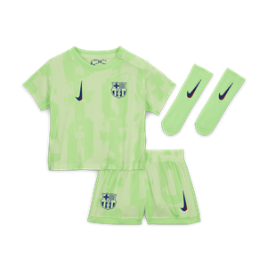 Nike FC Barcelona 2024/25 Stadium Derde  driedelig replica-voetbaltenue voor baby's/peuters - Geel