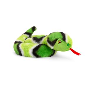 Keel Toys Pluche knuffel dier kleine opgerolde slang groen 65 cm -