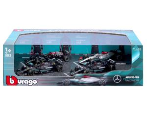 Brinic Modelcars Bburago Mercedes AMG F1 Hamilton / Russel (Set van 4 auto's)