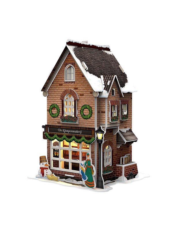 CubicFun 3D Puzzel - Hollandse Klompenmakerij LED (53 stukjes)