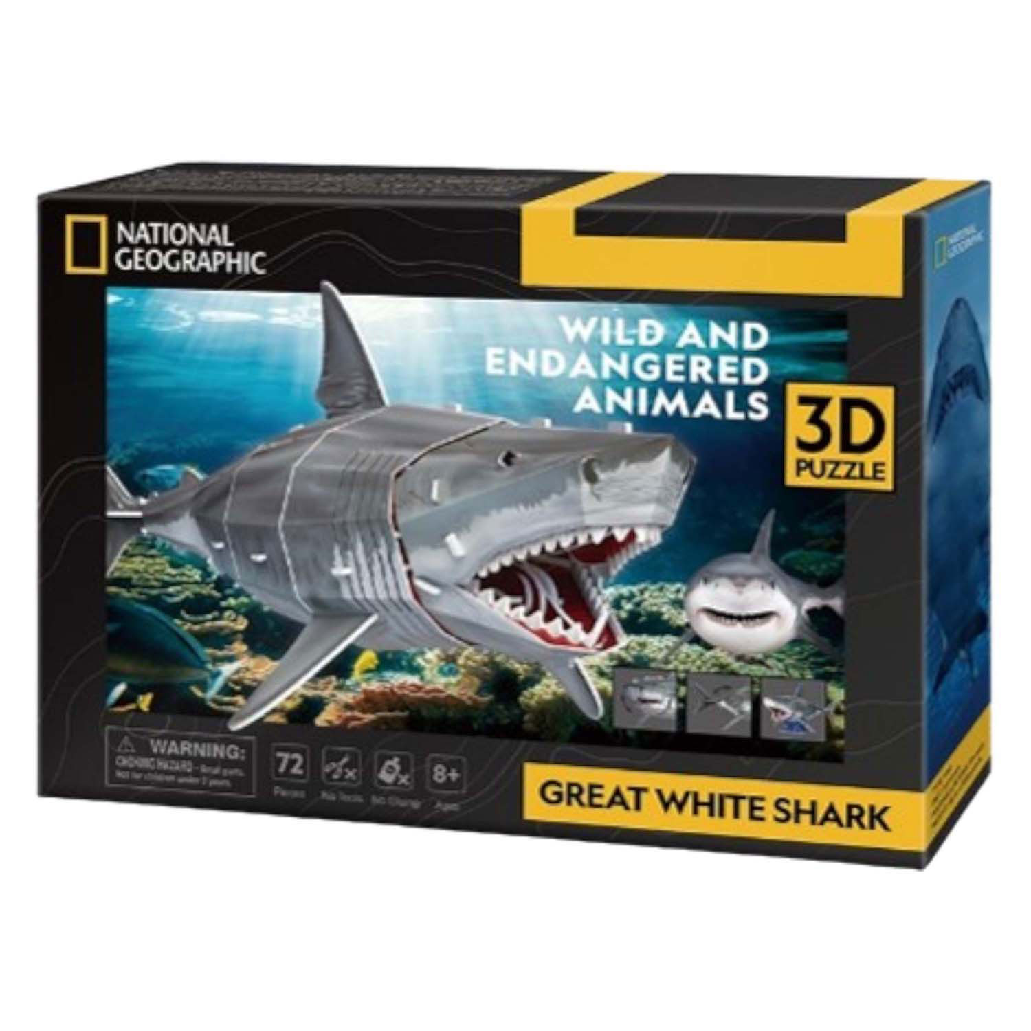 CubicFun 3D Puzzel - National Geographic Witte Haai (72 stukjes)