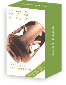 Huzzle Mini  Cast Puzzle - Cage Antique Copper (level 3)