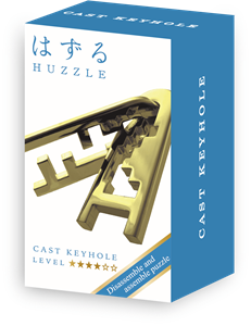 Huzzle Mini  Cast Puzzle - Keyhole Gold (level 4)