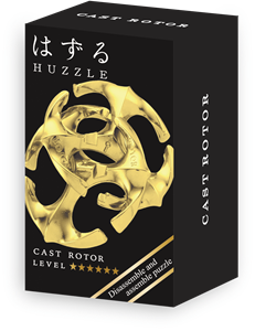 Huzzle Mini  Cast Puzzle - Rotor Gold (level 6)