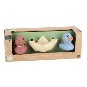 Top1Toys Jipy Bioplastic set 2 badeendjes en 1 bootje assorti