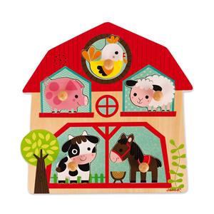 Janod speelgoed Janod geluidenpuzzel Boerderijvrienden