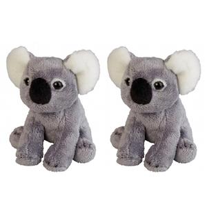 Merkloos Set van 2x stuks pluche koala beer dieren knuffel 15 cm -