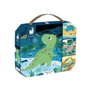 Janod speelgoed Janod - 4 puzzels dinosaurussen (6-9-12-16PCS)