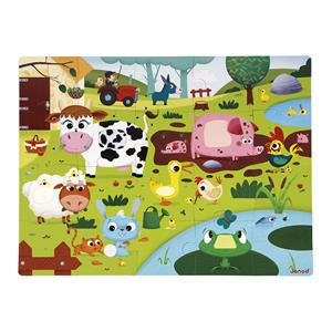 Janod speelgoed Janod - Tactiele puzzel Boerderijdieren - 20PCS