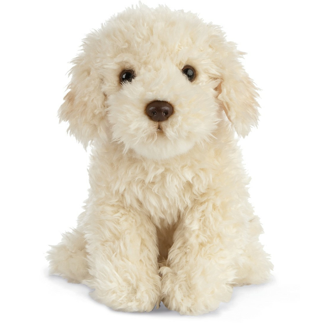 Living Nature Labradoodle honden knuffel - beige - pluche - 25 cm - hondenknuffels - speelgoed -