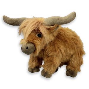 Inware pluche Schotse hooglander koe knuffeldier - bruin - staand - 30 cm - Koeien knuffels -