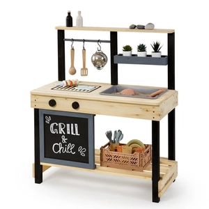 MUDDY BUDDY Speelkeuken voor buiten Grill &Chill naturel-zwart