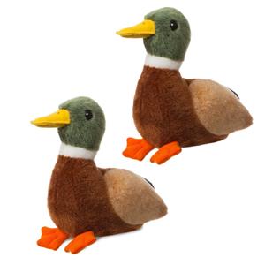 Aurora Pluche eend/woerd vogel knuffel - 2x - 20 cm - Eenden speelgoed -