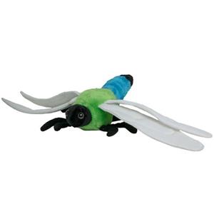 Nature Planet Knuffeldier Libelle - zachte pluche stof - veel details - groen/blauw - 20 cm -