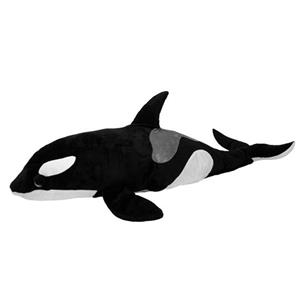 Knuffeldier orka - zachte pluche stof - veel details - zwart/wit - 90 cm -
